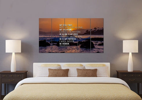Psalm 62:1-2 Canvas Wall Art Print